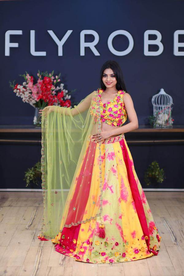 Multi Color Floral Lehenga Set By HER CLOSET For Rent Online FLYROBE