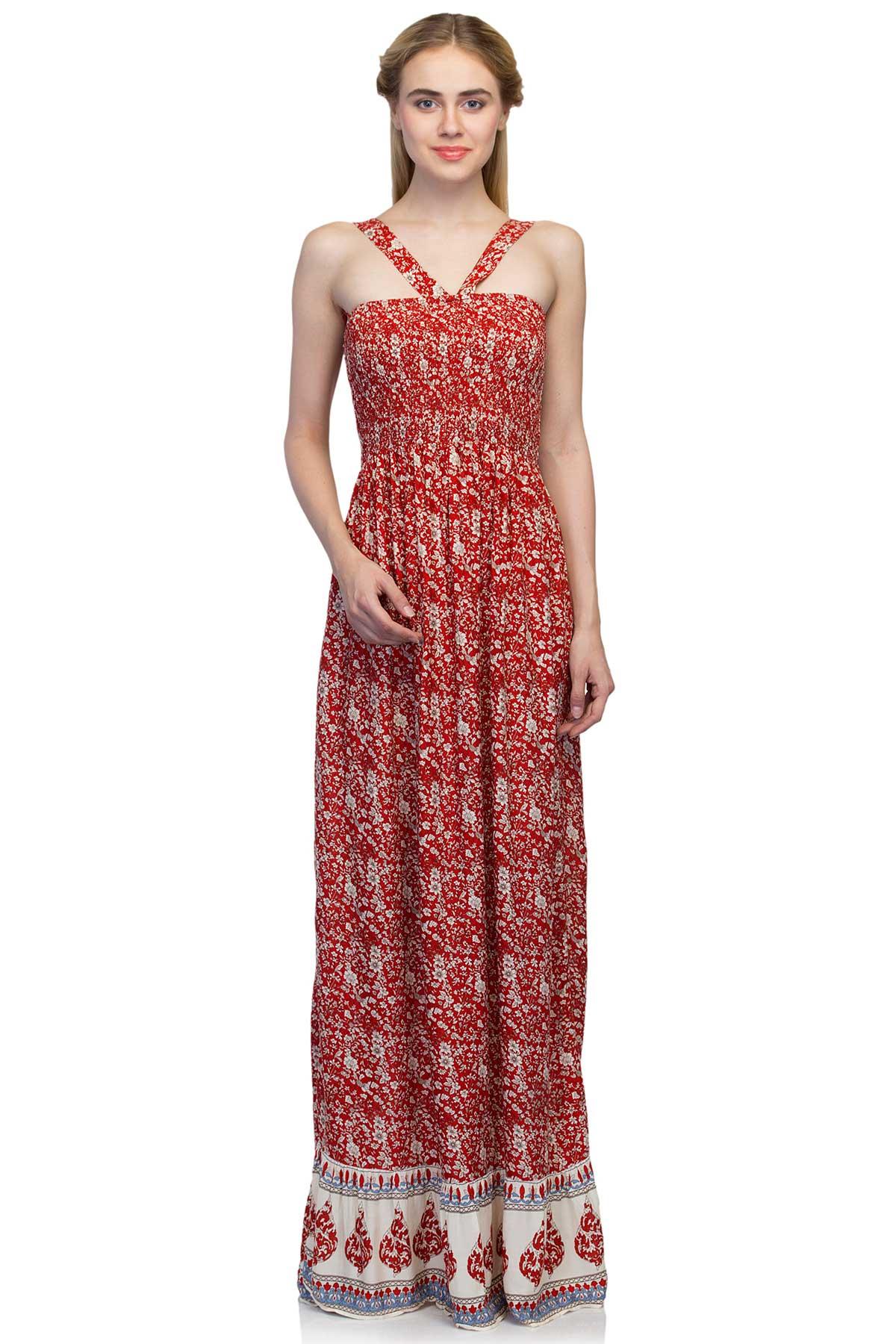 Red & White Long Tube Dress by Atmosphere for rent online | FLYROBE