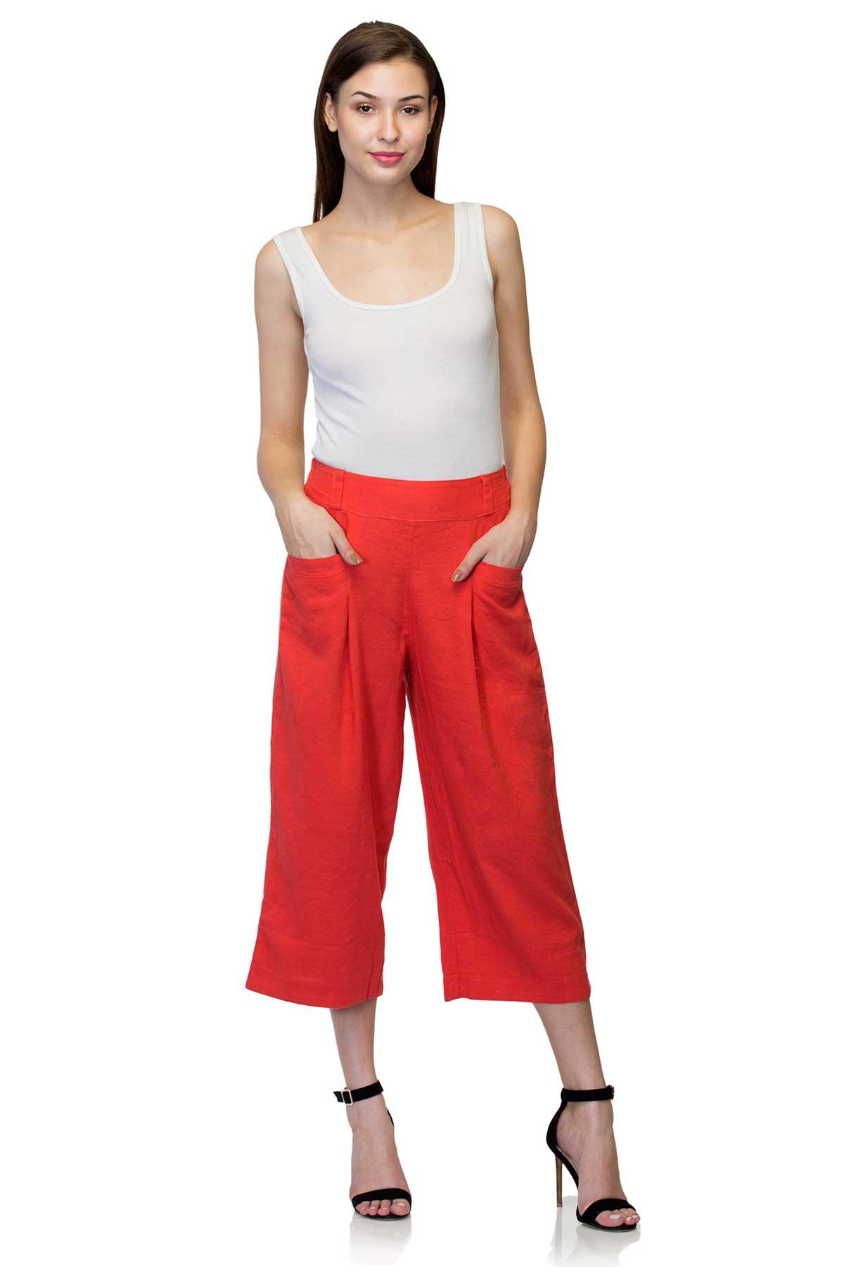 Red Culotte Jumpsuit