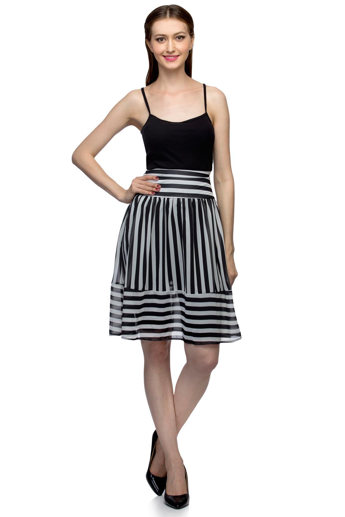 Black and white outlet striped skirt online