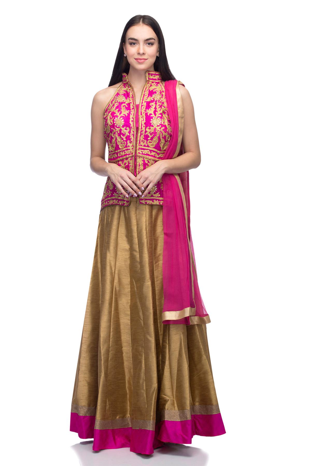 Indo Western Designer Ghagra Choli Wedding | Lehenga Designs in Silk