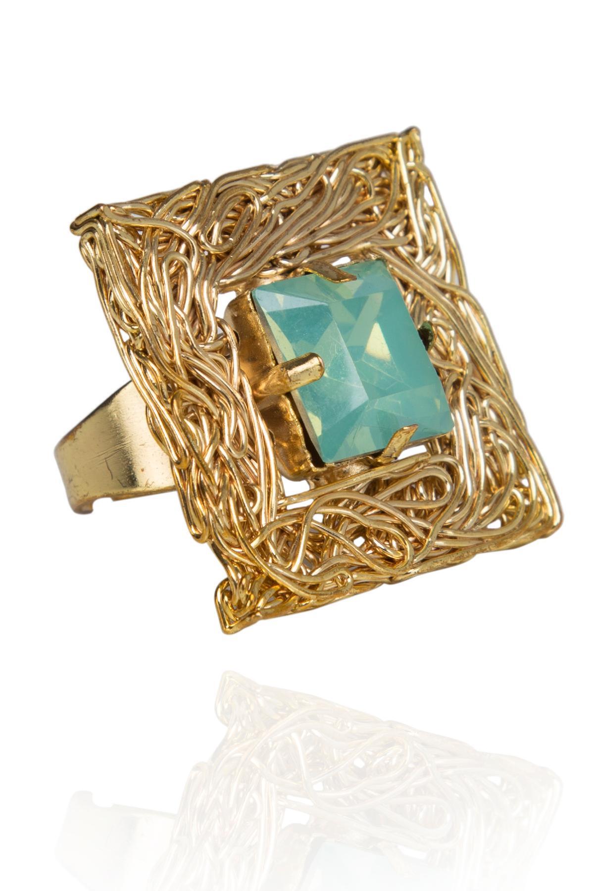 Vintage- Swarovski Aquamarine Emerald Cut & Clear Baguette Adjustable Ring  | Adjustable rings, Swarovski, Sapphire gemstone