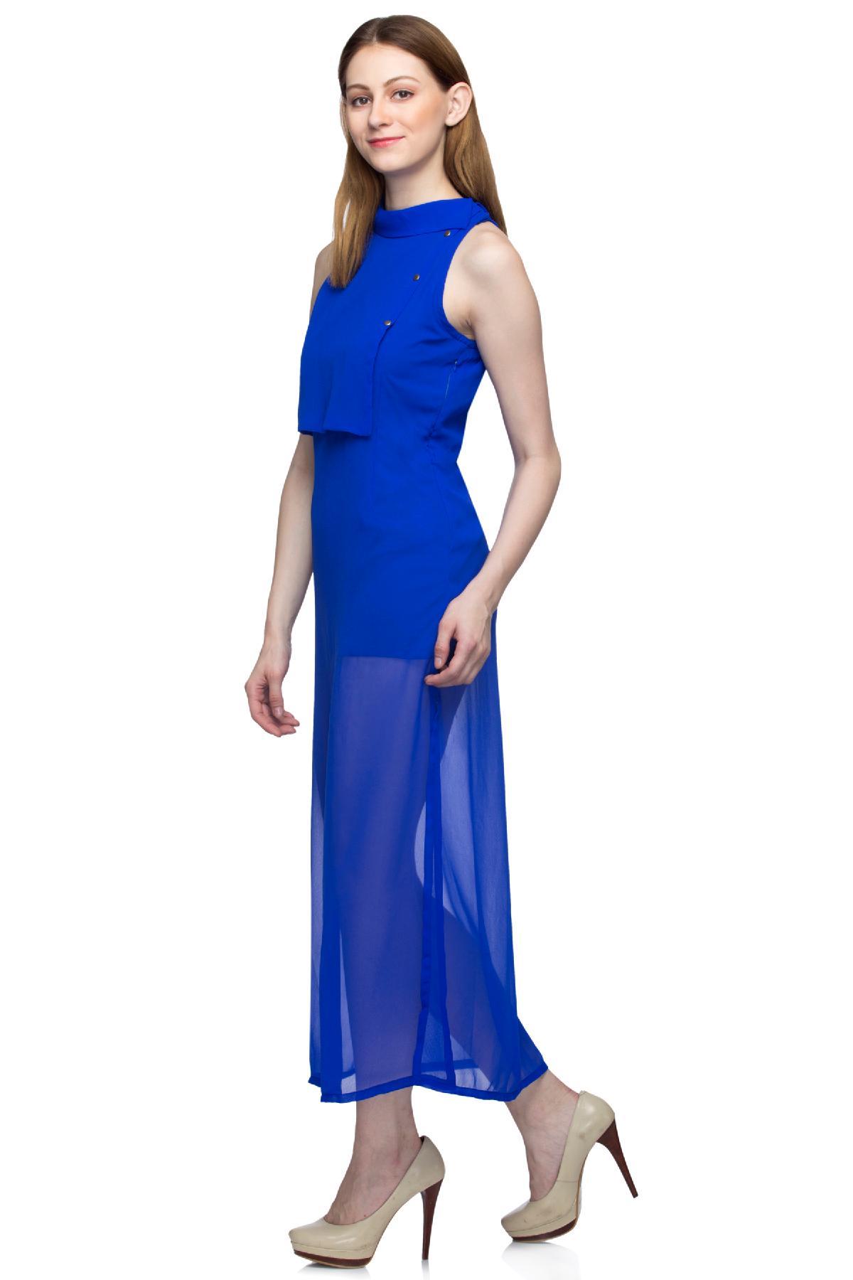 Royal Blue Velvet Maxi + Fascinator | Combination dresses, Royal clothes, Blue  color combinations