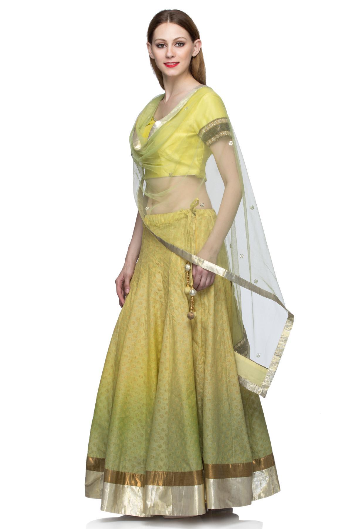 Buy Lemon Green Lehenga Set by SHYAM NARAYAN PRASAD at Ogaan Online  Shopping Site