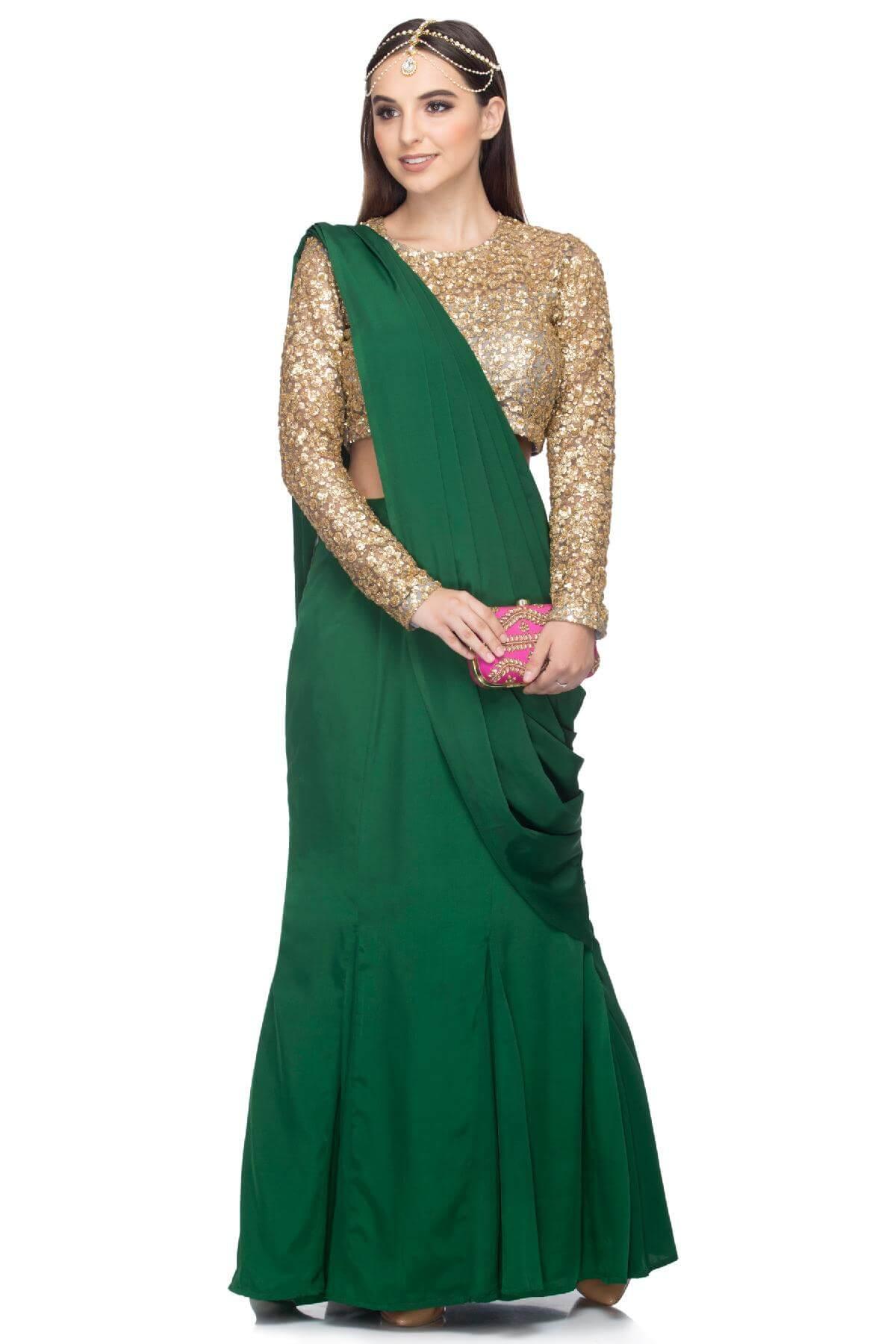 Green Lehenga Choli Indian Lengha Chunri Dress Skirt Top Sari Saree Sequins  Work | eBay