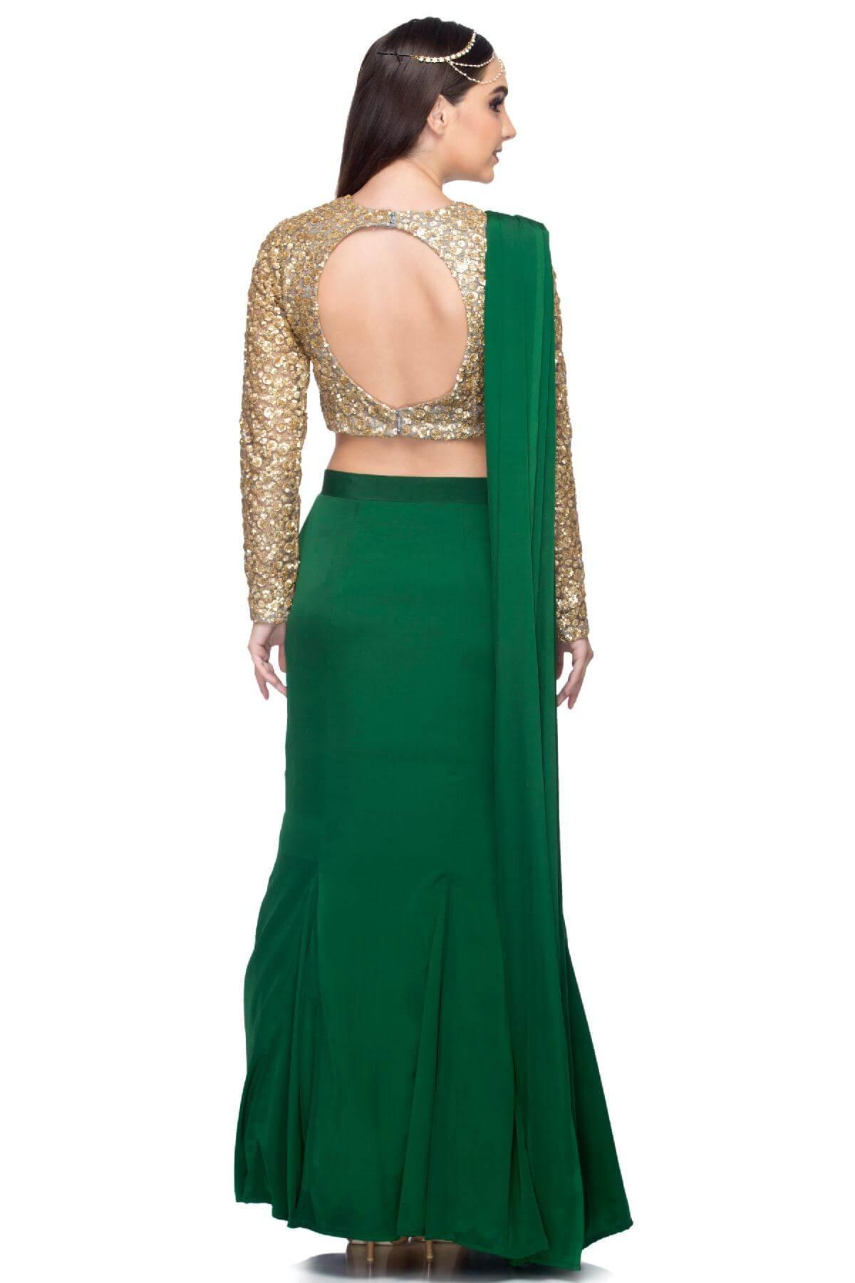 Buy Multi Color Georgette Square Neck Sairaa Pre-draped Lehenga Saree For  Women by Rabani & Rakha Online at Aza Fashions.