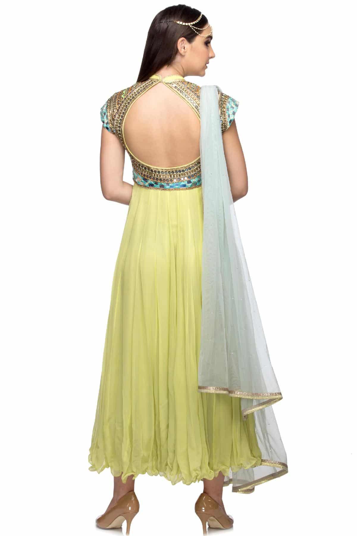 deep neck anarkali