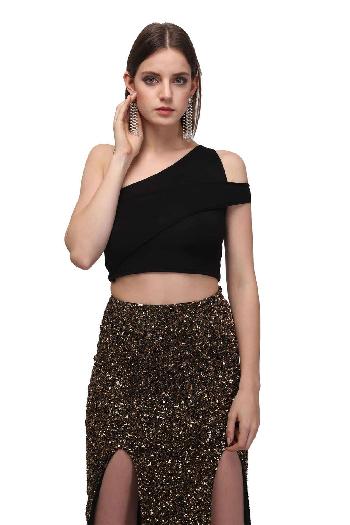 TCR Mushroom Grey Printed Crop Top Skirt! – TheClothingRental