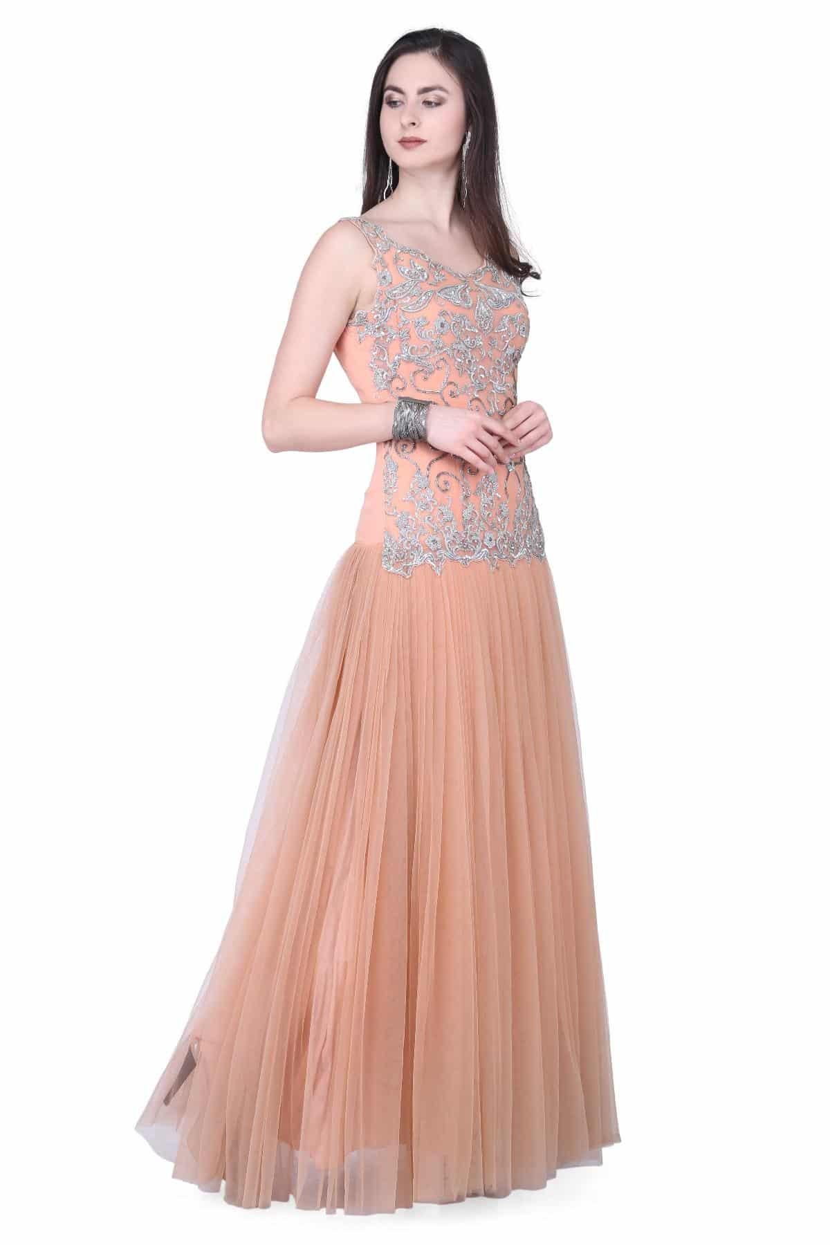 Peach and silver clearance dress