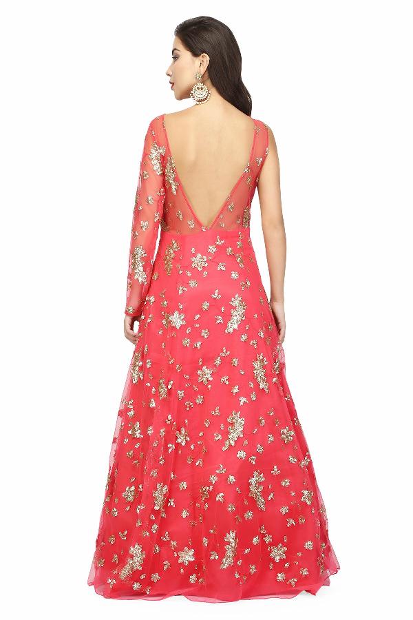 tomato red gown