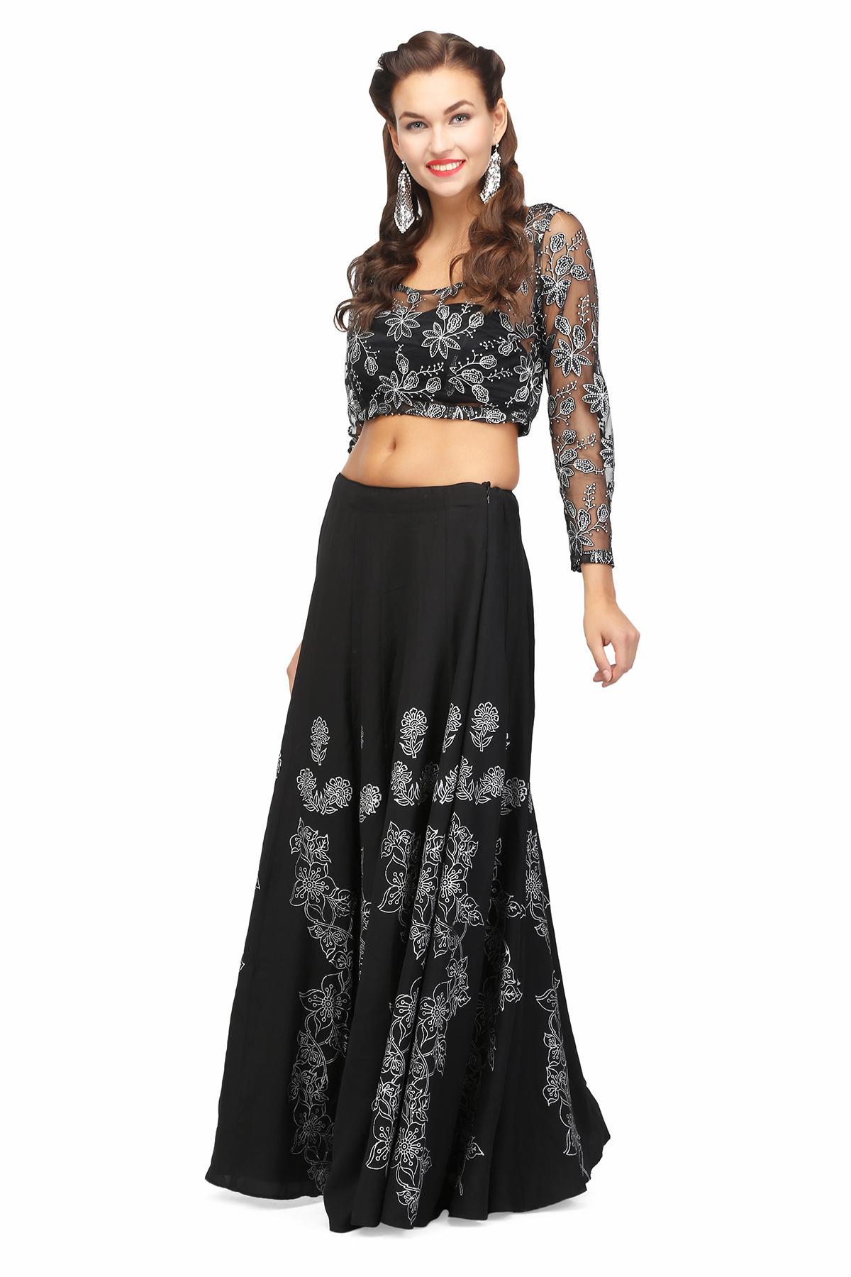 Indo western skirt clearance and crop top online