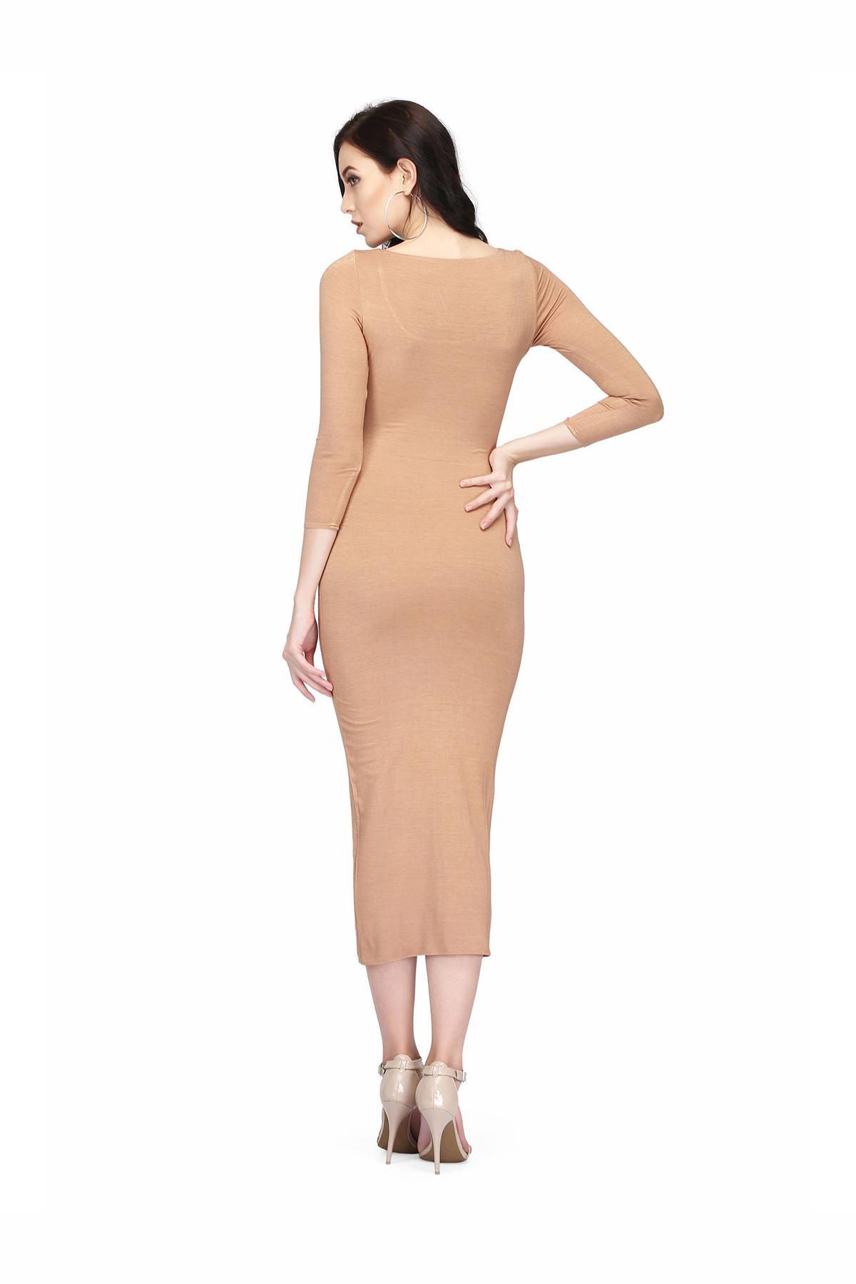 Nude Nude Basic Dress by Sudeshna Urban for rent online | FLYROBE