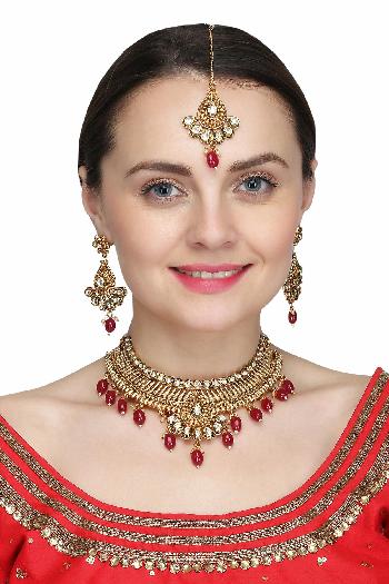 Bridal Necklace Set-Laxmi Wedding Set Online-Hayagi