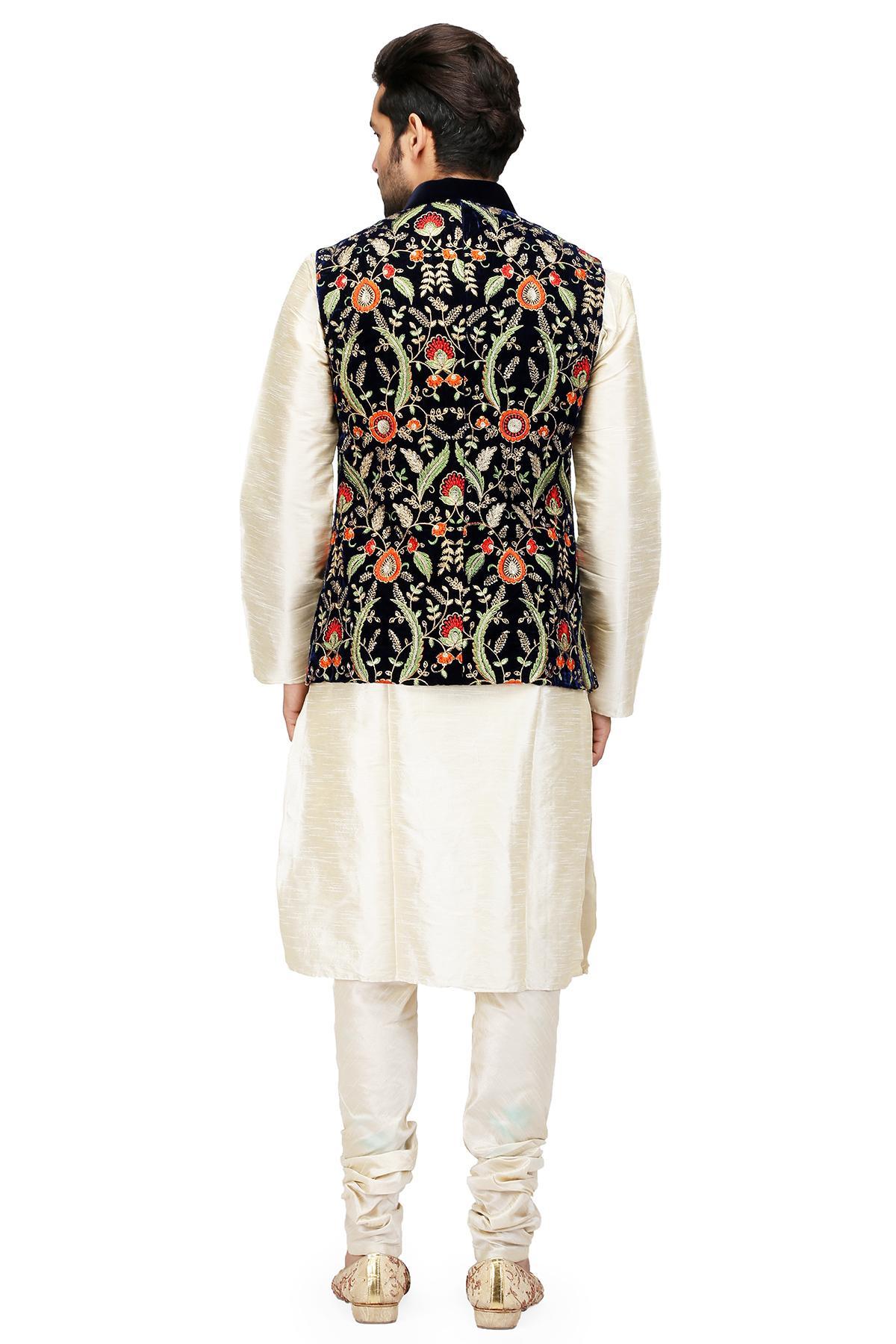 Velvet Zari Embroidered Jawahar Cut Jacket