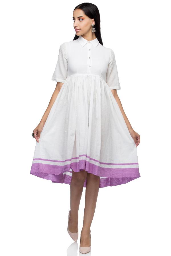 Move and White White Khadi Dress by Red Sister Blue for rent online FLYROBE