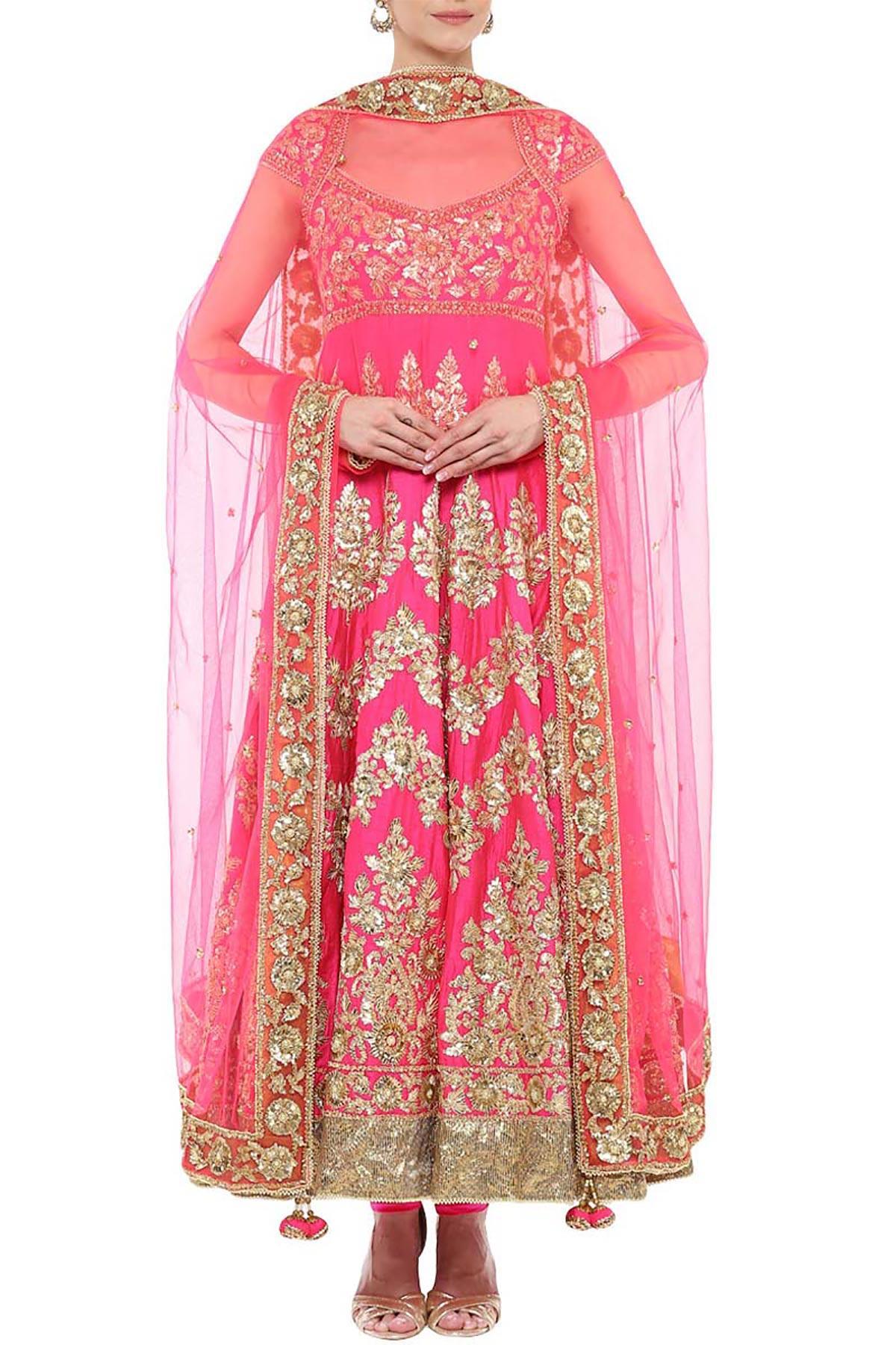 anarkali with gota patti work