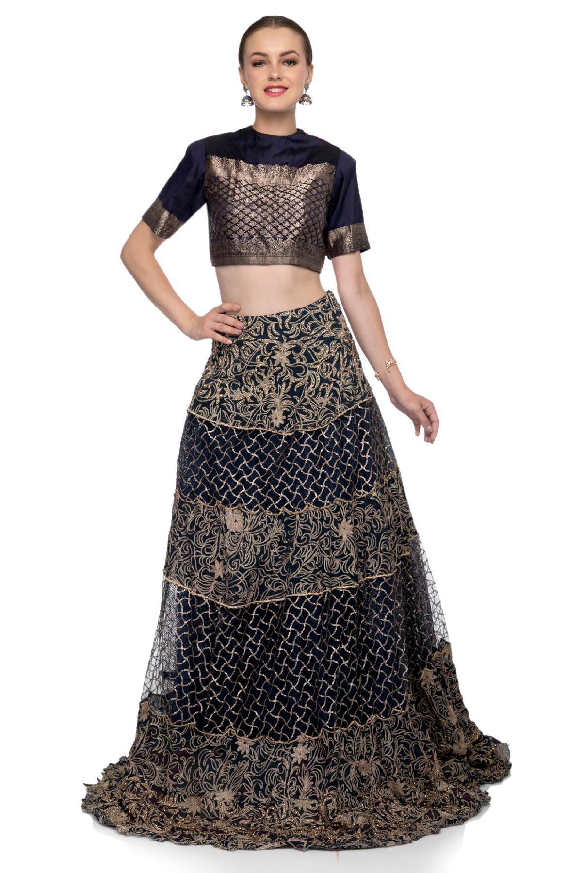 brocade skirt with shirt