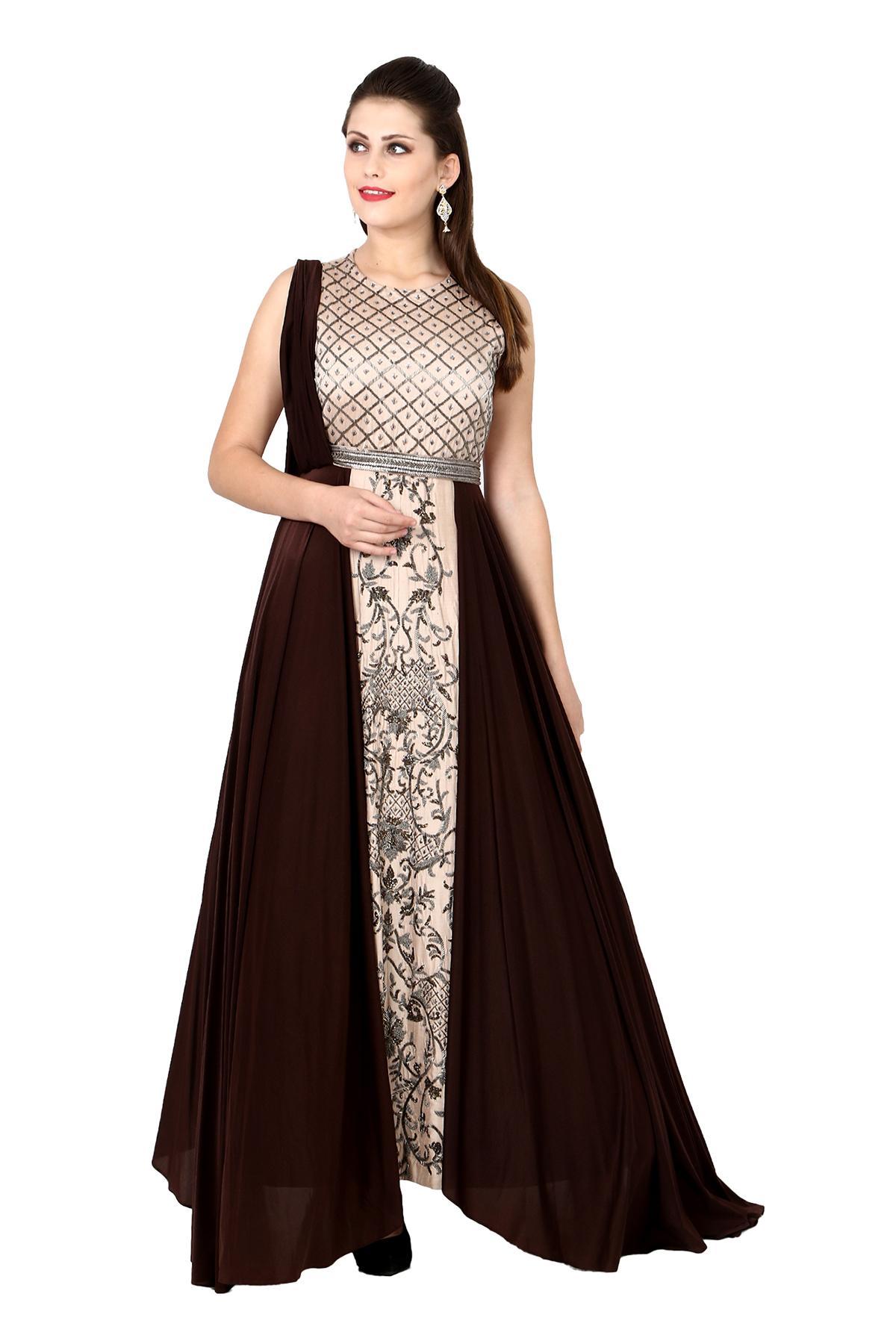 Shades of Brown The Coffee Gown by Arabella By Neha for rent online | RENT  IT BAE