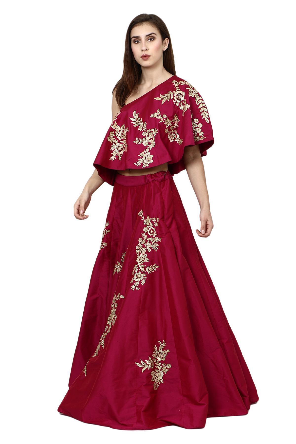 Buy KD Fashion Women's and Girls' Traditional Crop Top in Silk Fabric  Wedding Dress with Embroidery and Dupatta Fashionable Latest Fancy Trends  at Amazon.in