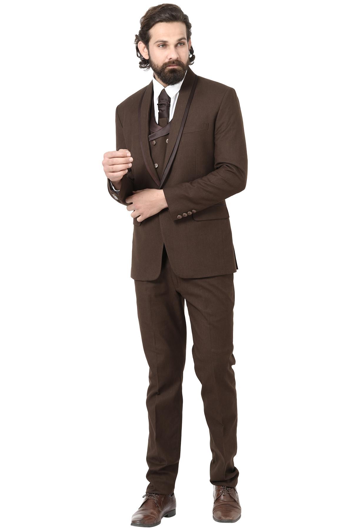 Buy Van Heusen Brown Three Piece Suit Online  791533  Van Heusen