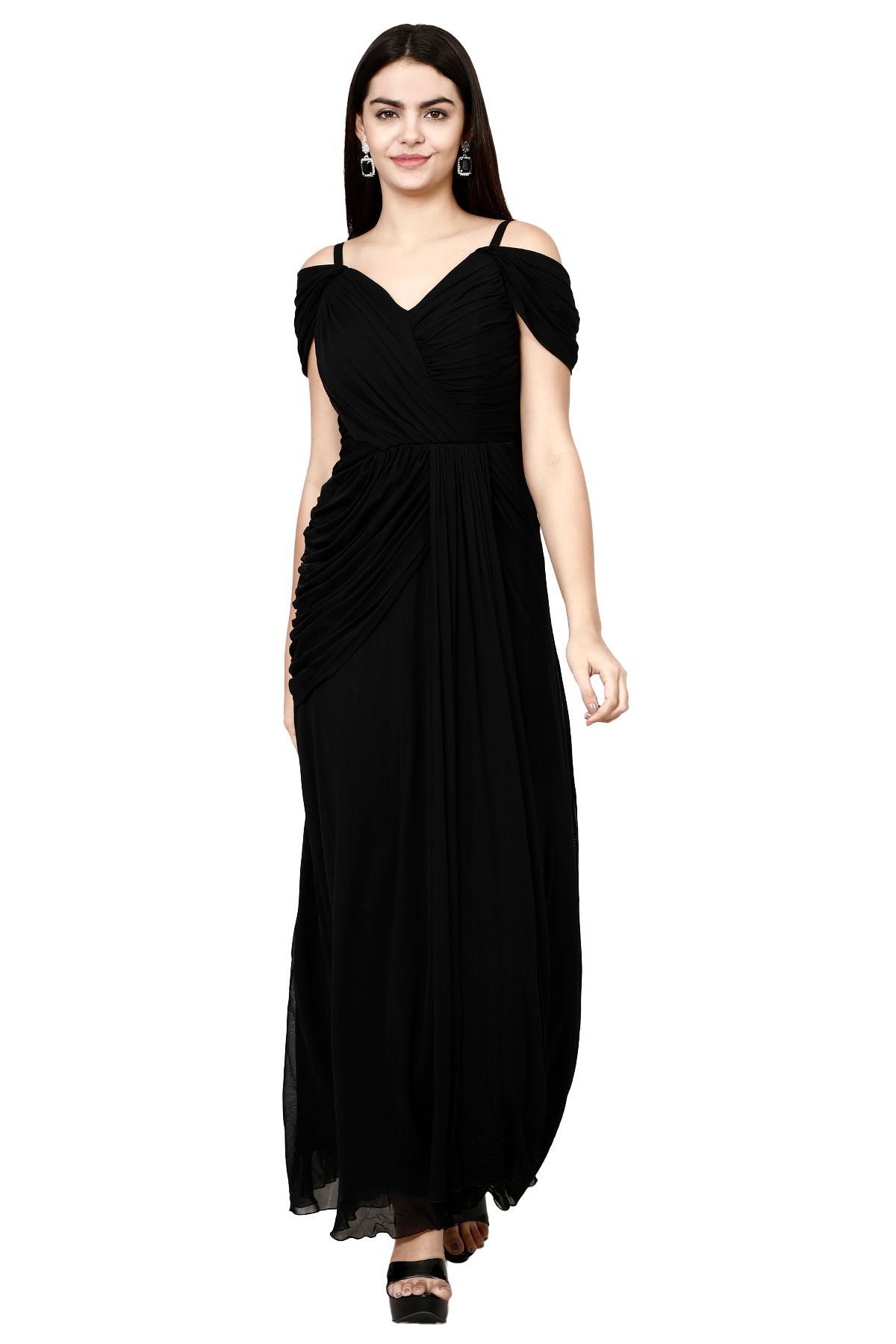Black Black Flowy Gown by RIB for rent online  FLYROBE