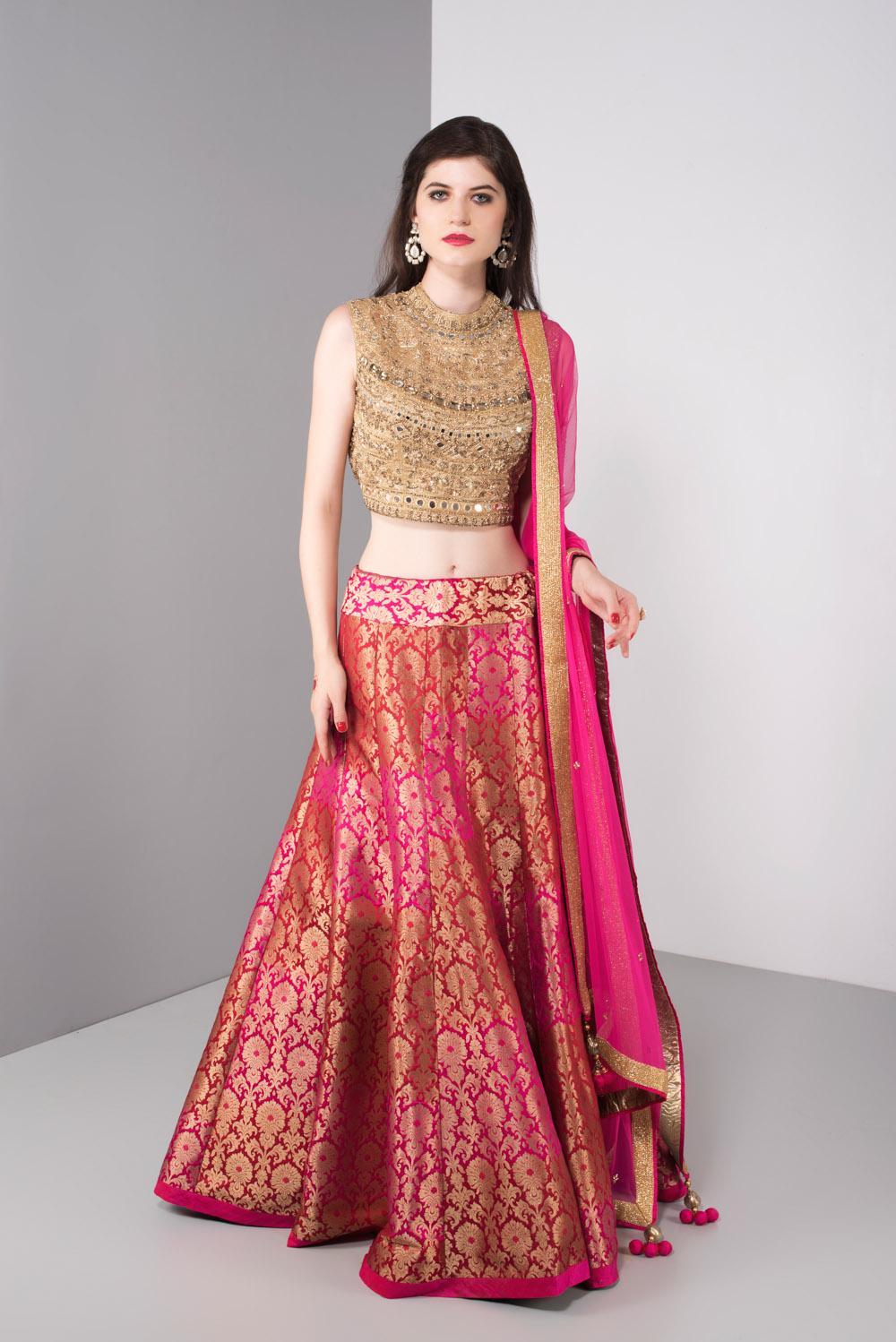 Waidurya - HIGH SHINE lehenga is BEYOND! It's a 100% real mirror work hand  embroidered beauty with the most glamorous simple design. The blouse is  pure mirror work and it's definitely an