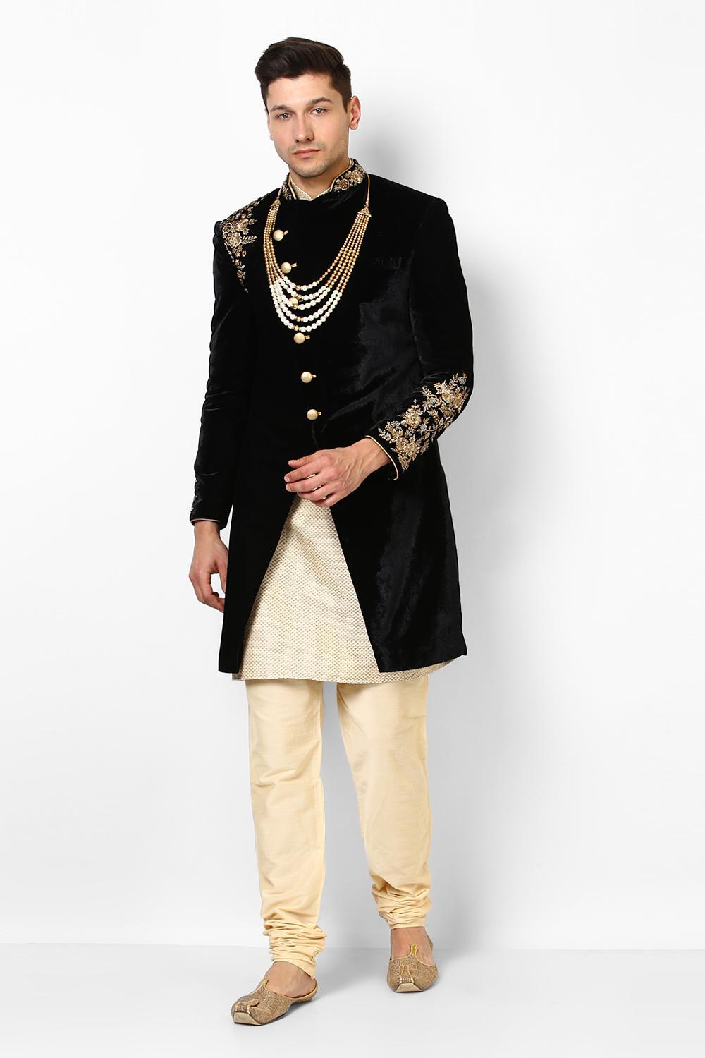 black and gold indo western dress Designer Black Concealed Heavy Indo-western main image 1