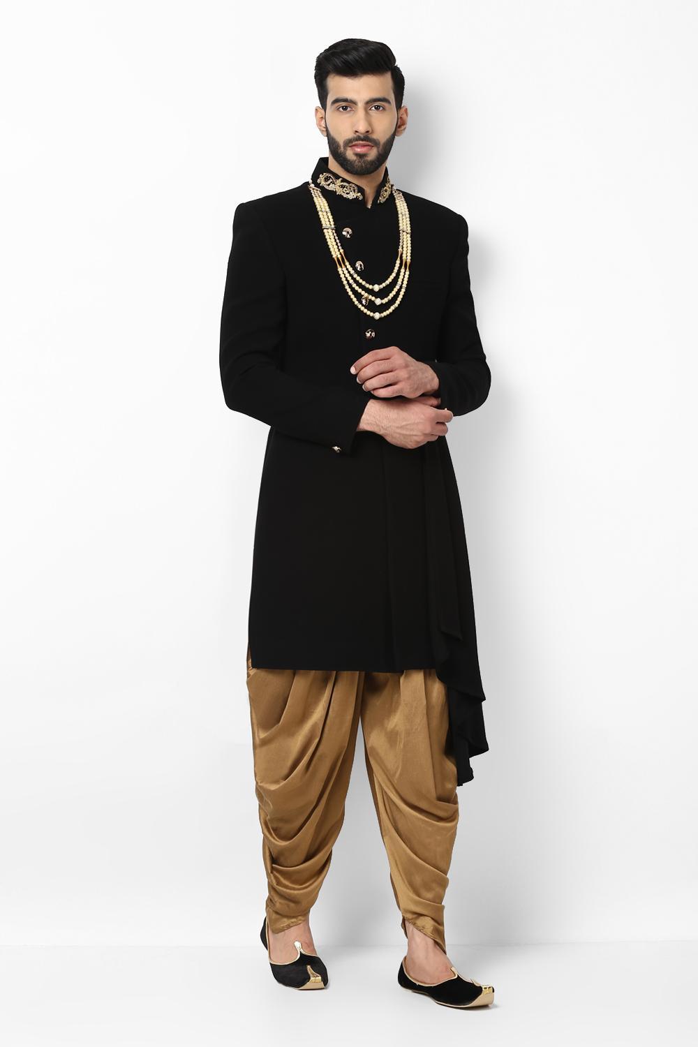 Indo western clearance sherwani with dhoti