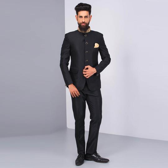 Black Black Jodhpuri by Ekaksh for rent online | FLYROBE