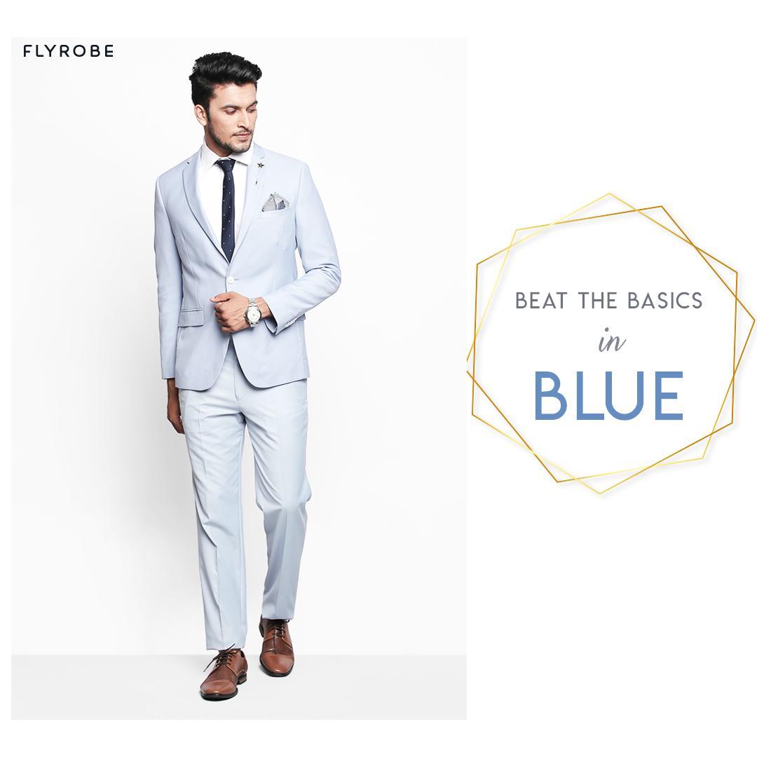 Ice Blue Jacket In Ice Blue by The BostonLuxe for rent online FLYROBE