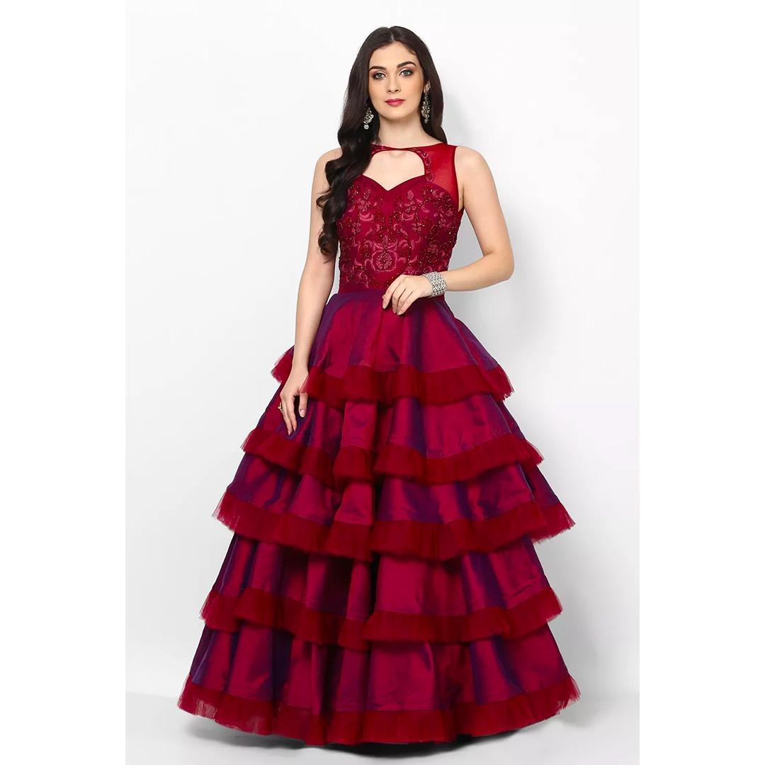 Maroon ethnic clearance gown