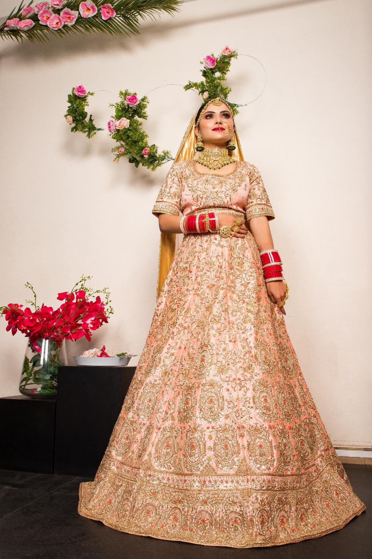 Amritsar Wedding With Bride In Stunning Peach Lehenga | Peach lehenga, Peach  wedding dress, Indian bridal dress