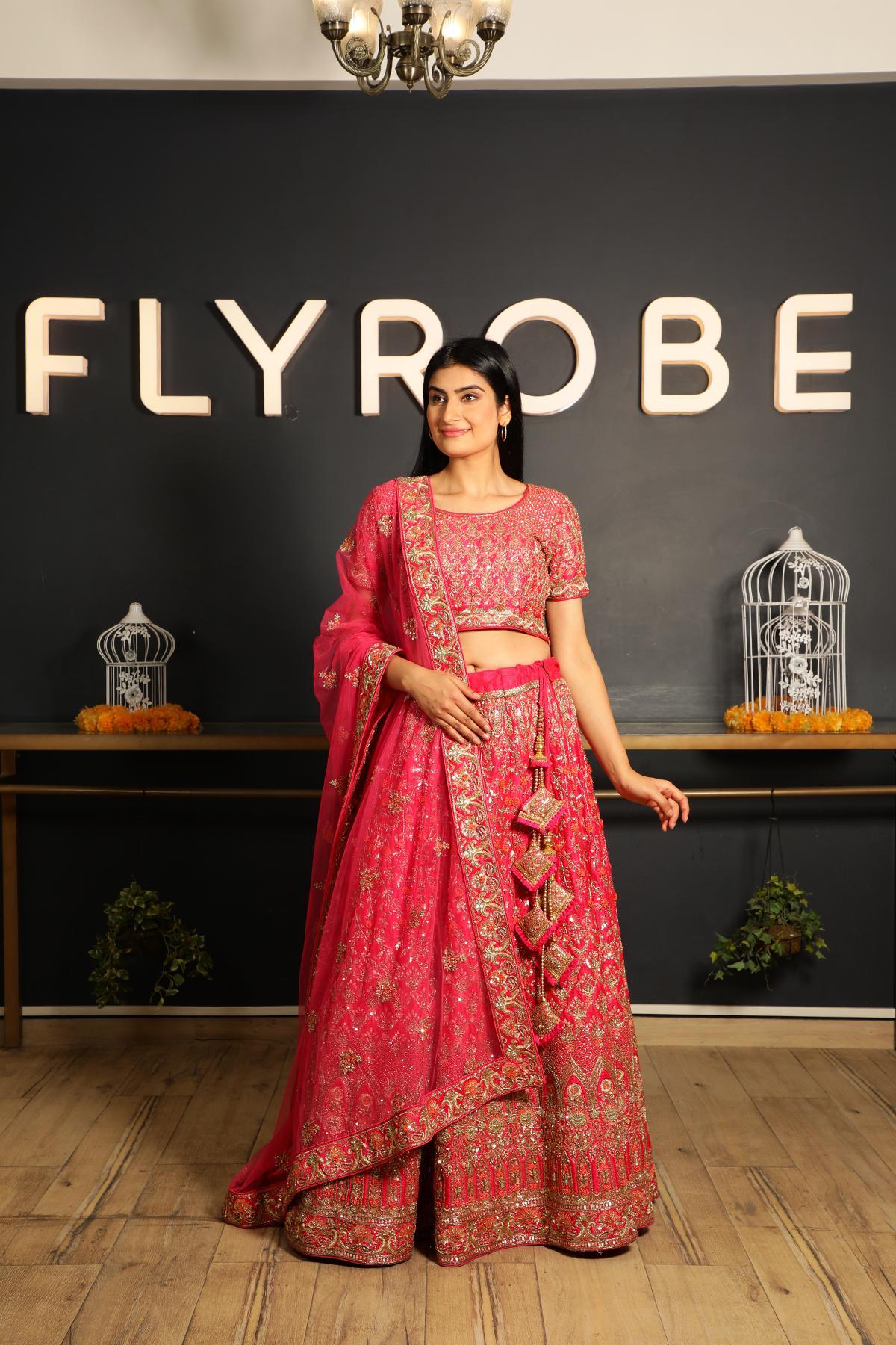 Pakistani Wedding Dress Red Pink Lehenga for Pakistani Bridal – Nameera by  Farooq