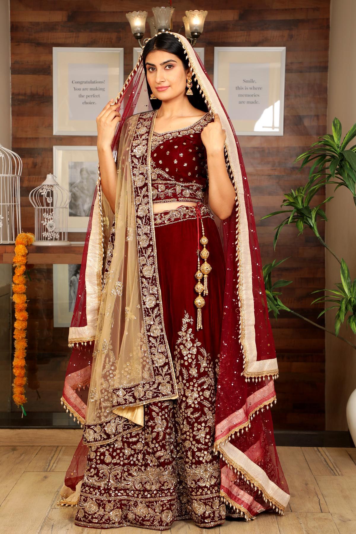 Beautiful Wine-red lehenga by Sabyasachi from his #devi collection | Индия