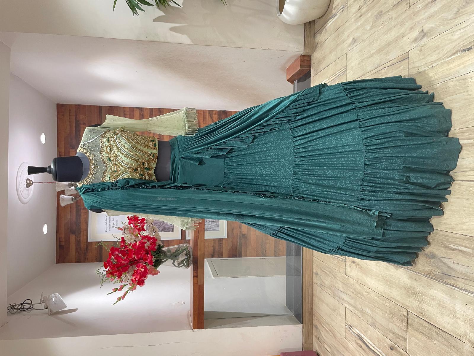 Bottle Green Bottle Green Crop Top Skirt by HER CLOSET for rent