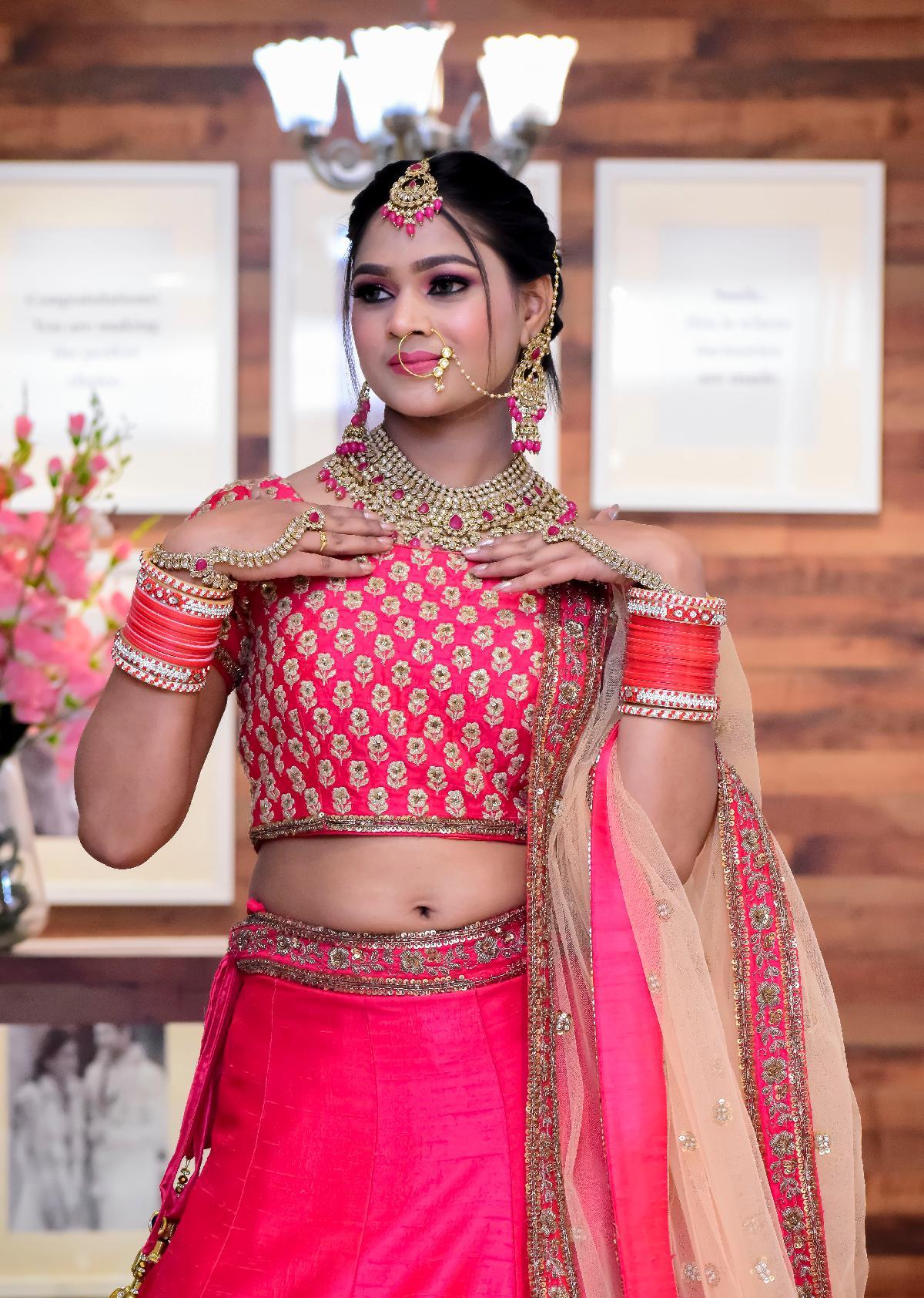 Fuschia pink hotsell bridal lehenga