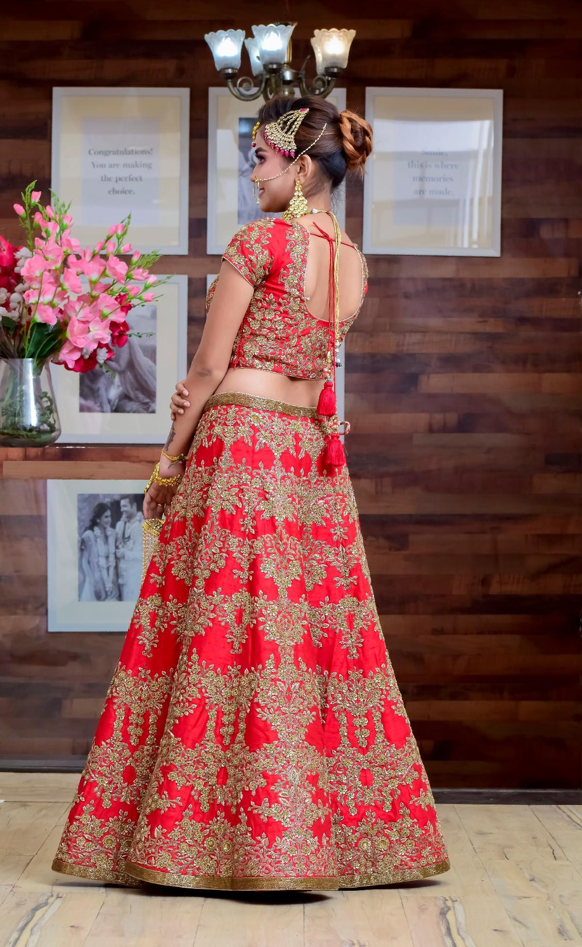 Buy Hir Fashion Women's Silk Semi stitched Lehenga Choli  (MI65465456_Yellow_Free Size) at Amazon.in