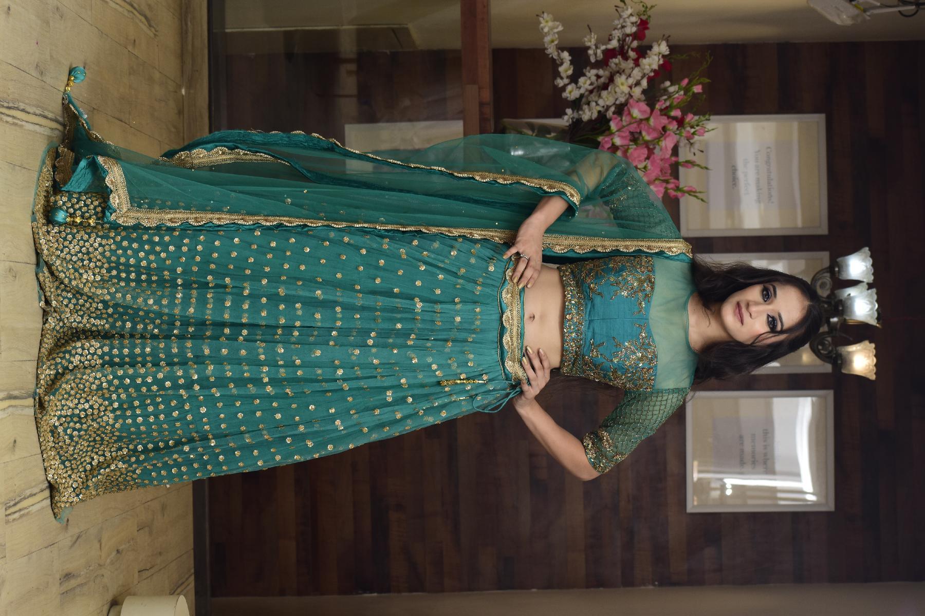 Indian Teal Green Wedding Designer lehenga choli for Women with sequence  embroidery work. - sethnik.com