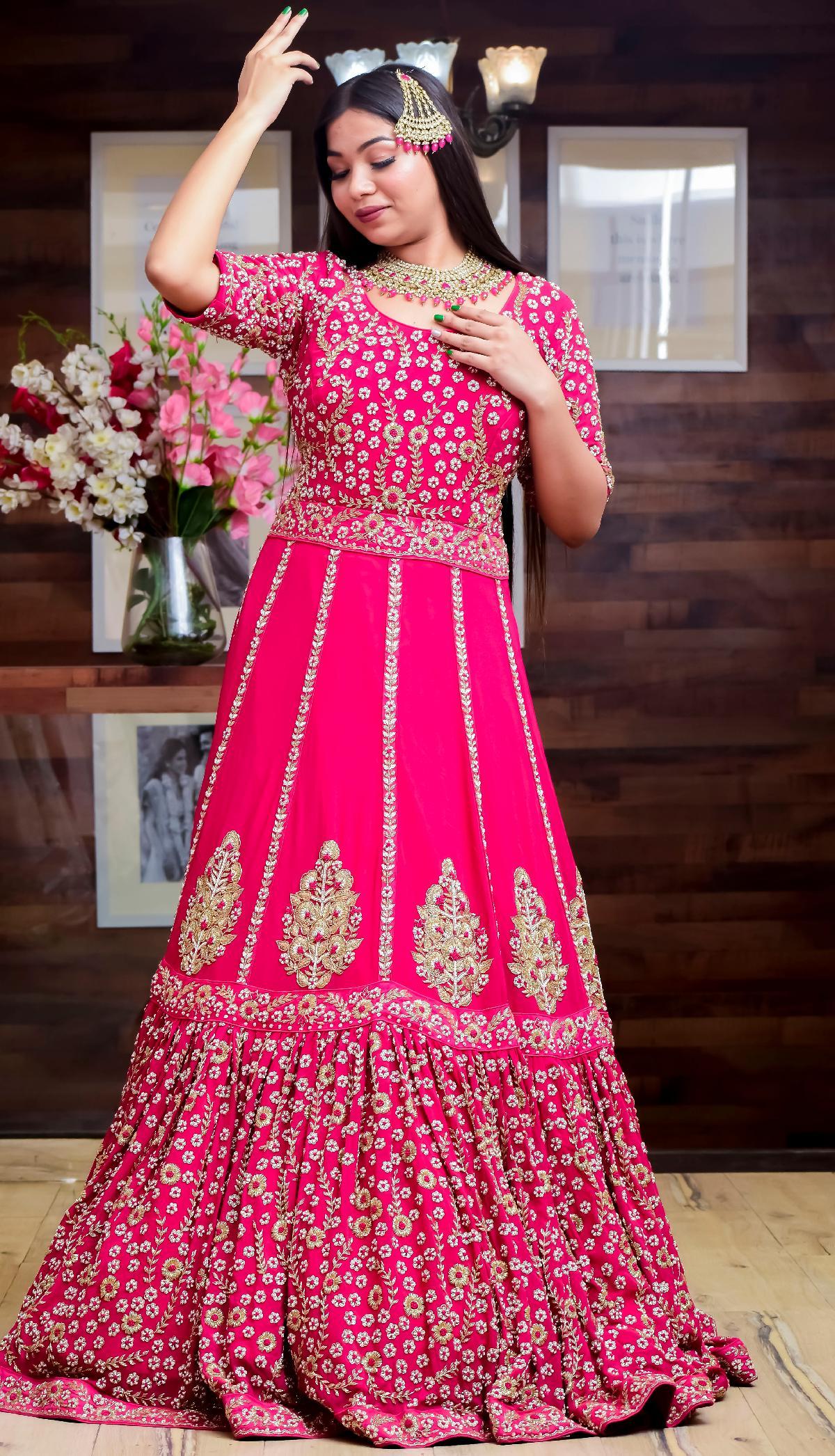 Pink Bridal Anarkali Suits, Pink Bridal Anarkali Salwar Kameez and Pink Bridal  Anarkali Salwar Suits Online Shopping
