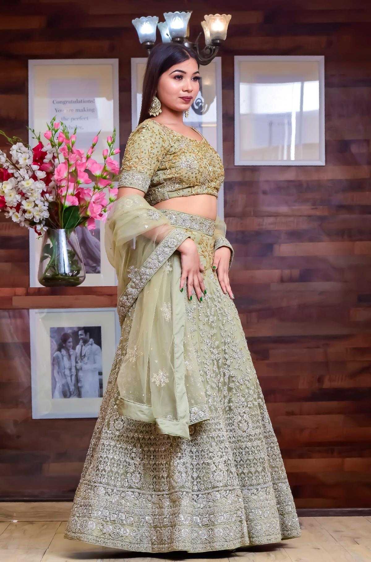 Pista Green Lehenga Designs | 3d-mon.com