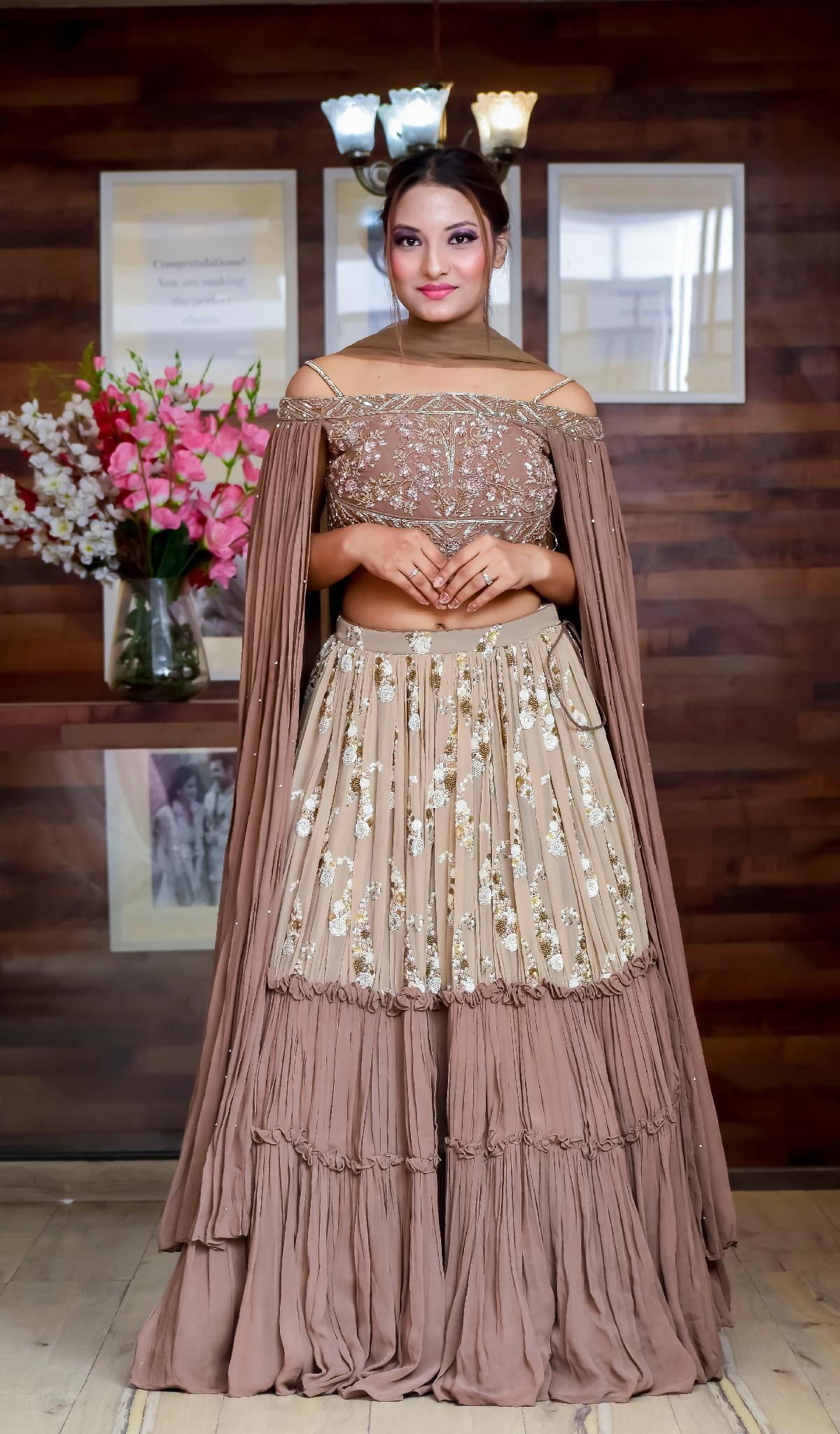 Beige 2024 ethnic skirt