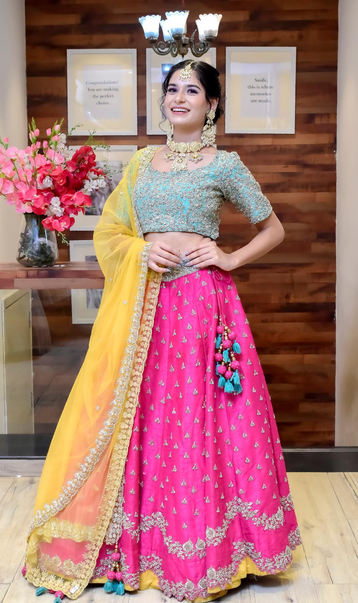 Beautiful Lehengas with superb embellishments with embroidery and color  combination. #Lehenga #issascollection #designer #colorcombination
