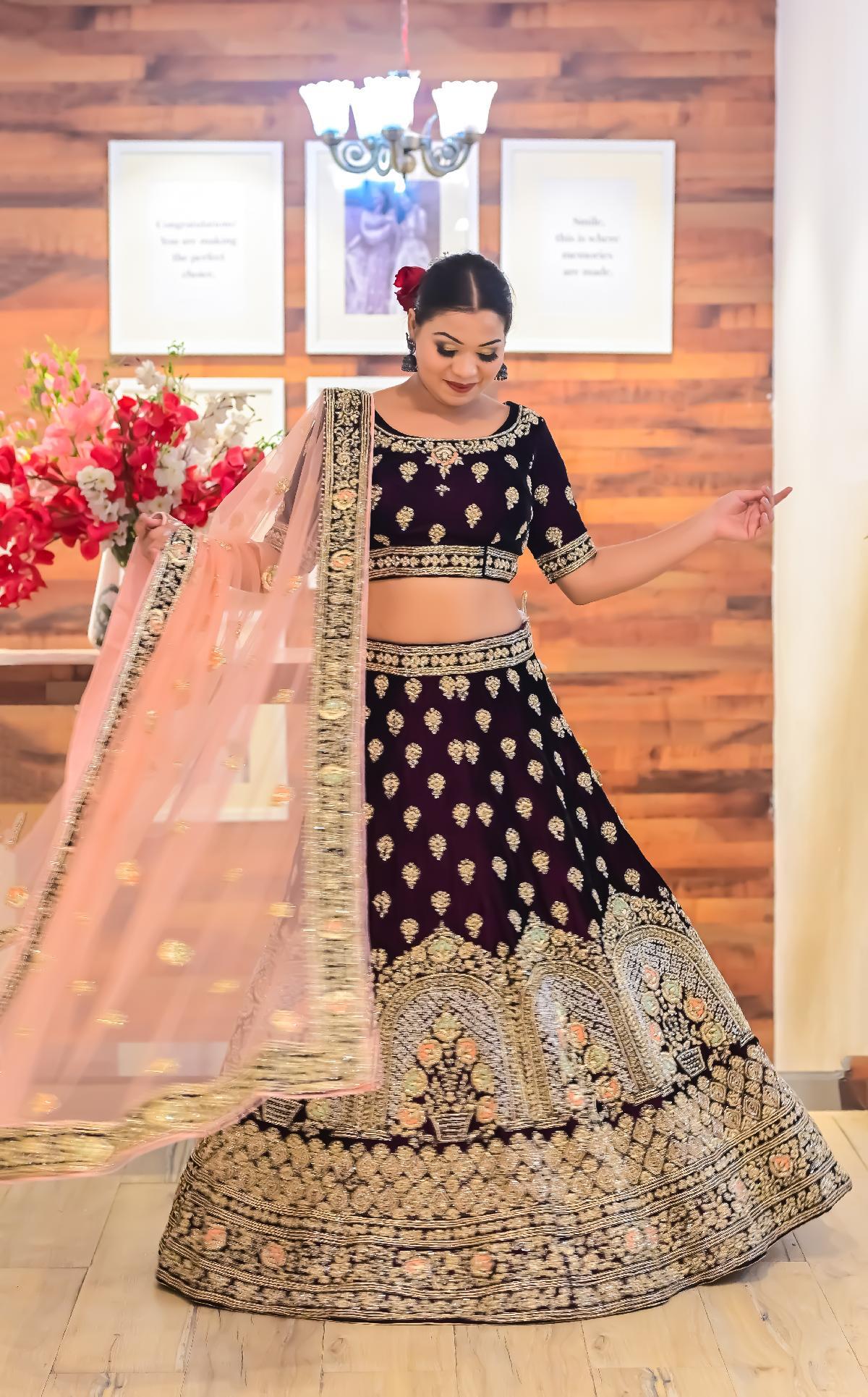 Peach Lehenga - Buy Royal Peach Colour Lehengas Online – Koskii