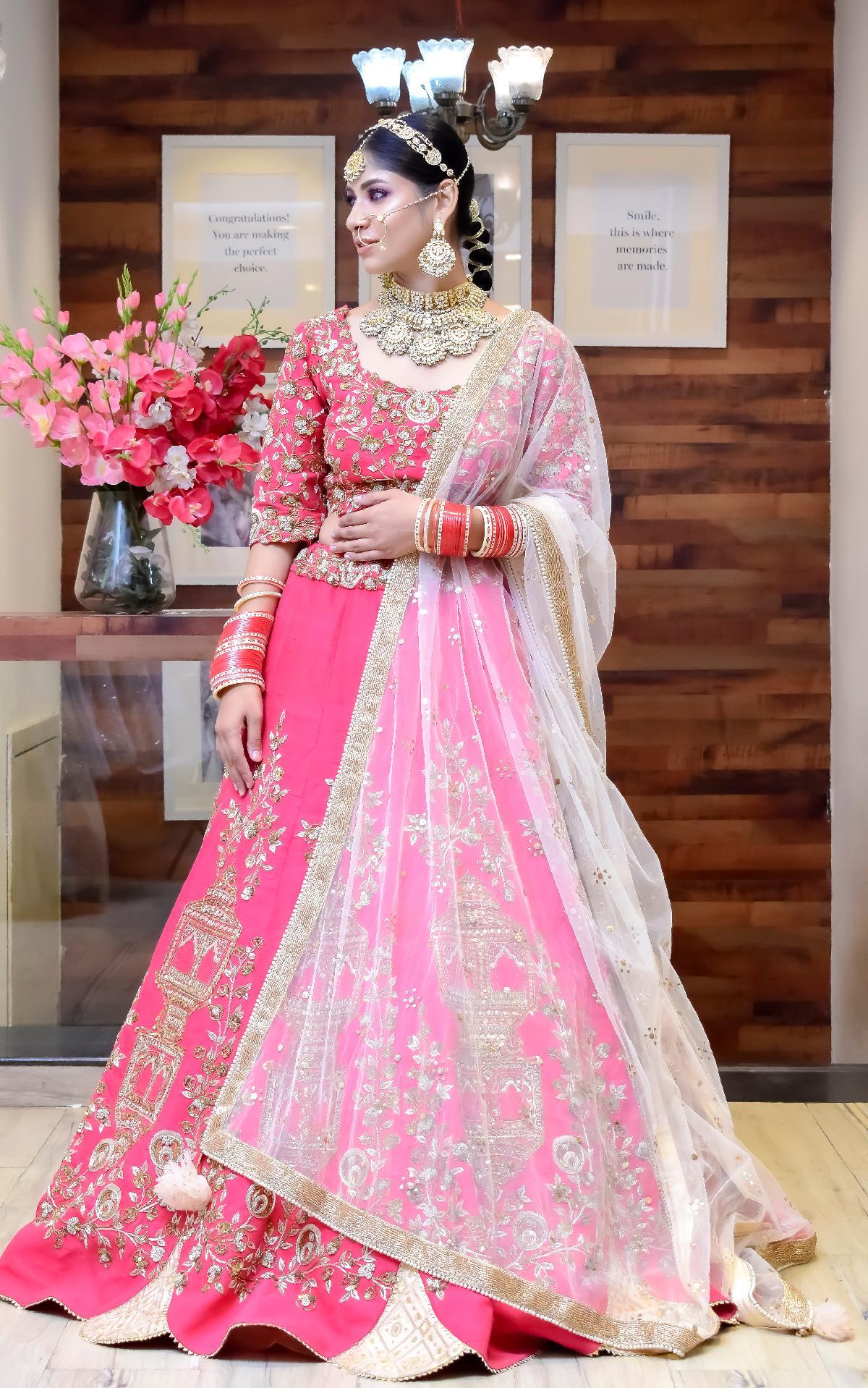 Pink shop lehenga bridal