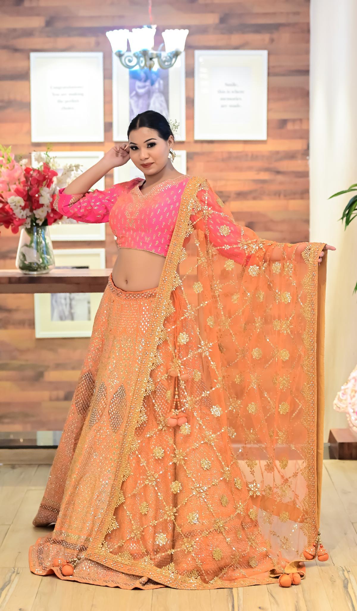 Wedding Wear Multi Color Sequins Embroidered Silk Bridal Lehenga Choli -  VJV Now - India