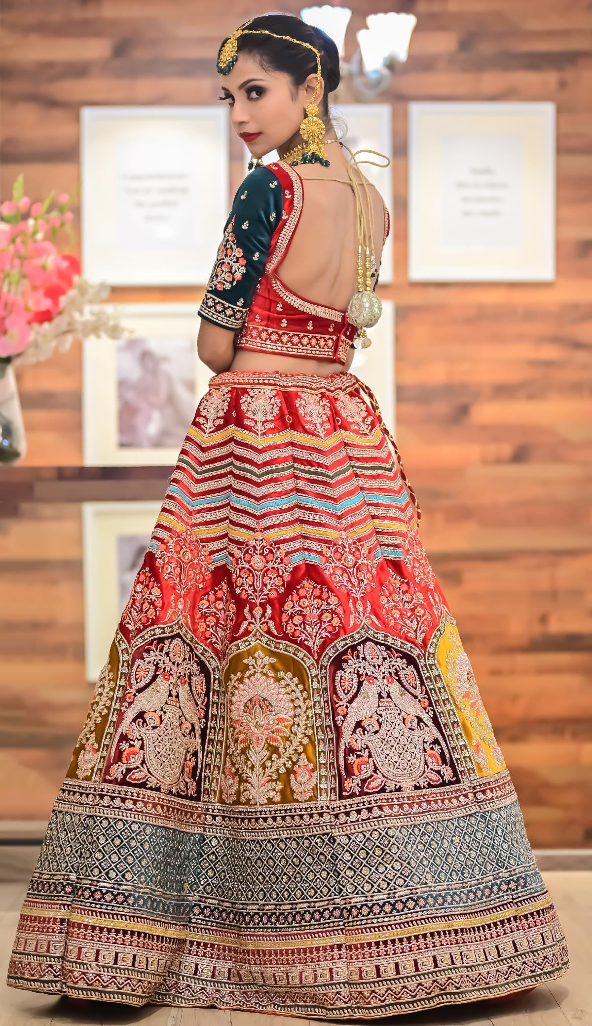 Flaired Chinon Indian Wedding Wear Lehenga Choli at Rs 2298 in Surat
