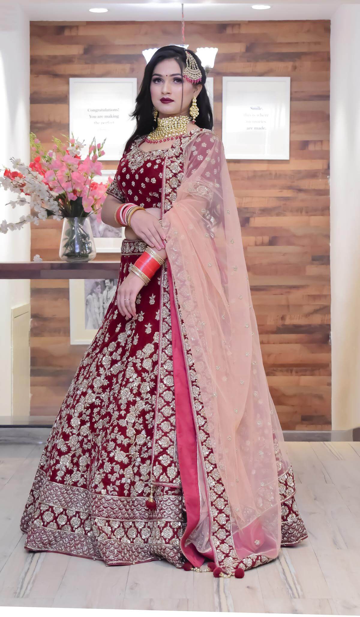 Readymade Collection Dark Pink Embroidered Wedding Lehenga Choli LLCV110182