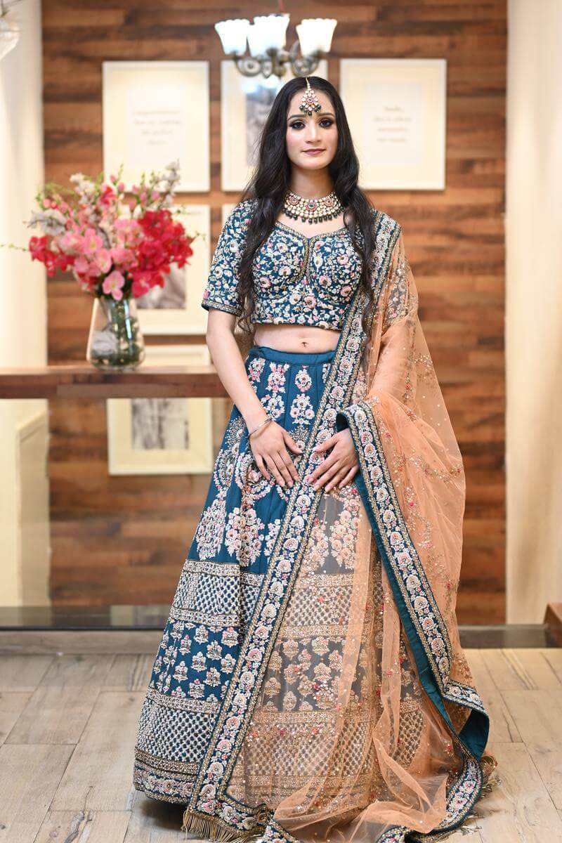 Buy Beige Bridal Lehenga Set In Raw Silk With Jaal Embroidery And Pearl  Tassels Kalki Fashion India