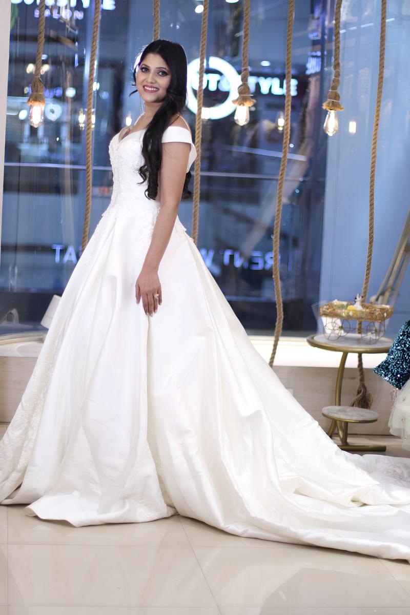 Christian wedding gown top on rent