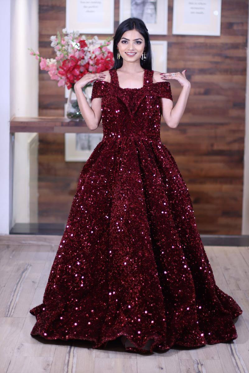 Discover 70+ maroon ball gown best
